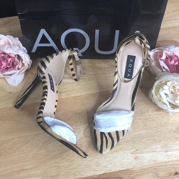 Aqua Shoes - Aqua Tiger Stripe Stiletto Heeled Sandals 7.5M